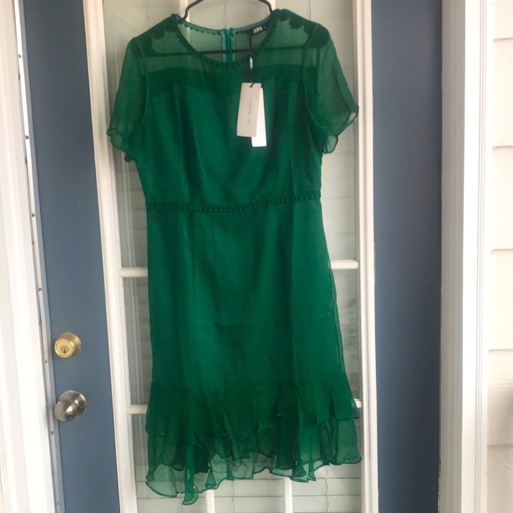 Beautifully embellished Cyanine Sea Cocktail Dress. Size XL